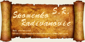 Spomenko Radivanović vizit kartica